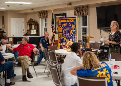 Karen giving presentation to Lions Club of King George